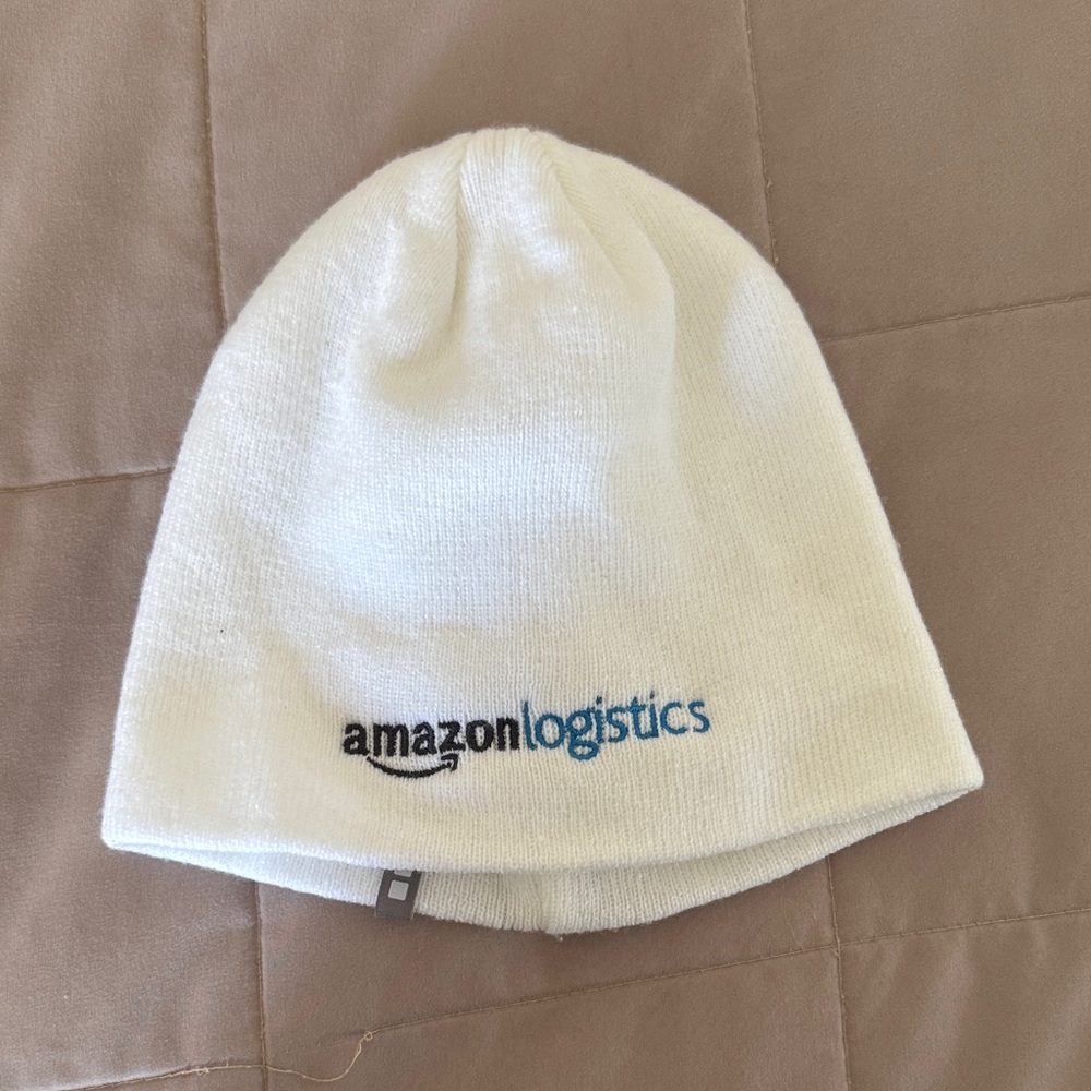 Amazon White Beanie with Logo